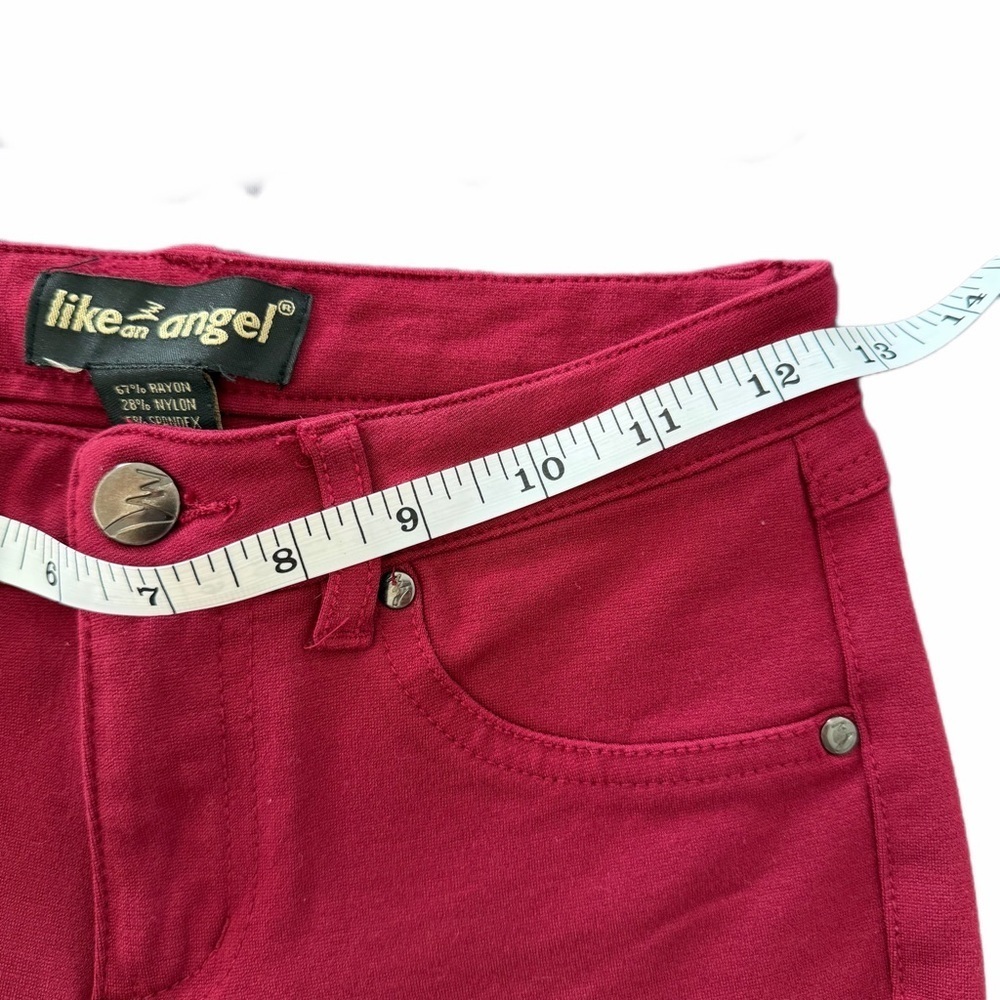 Like an Angel- Deep Red Skinny Stretch Jeans (sz S) - Picture 9 of 11